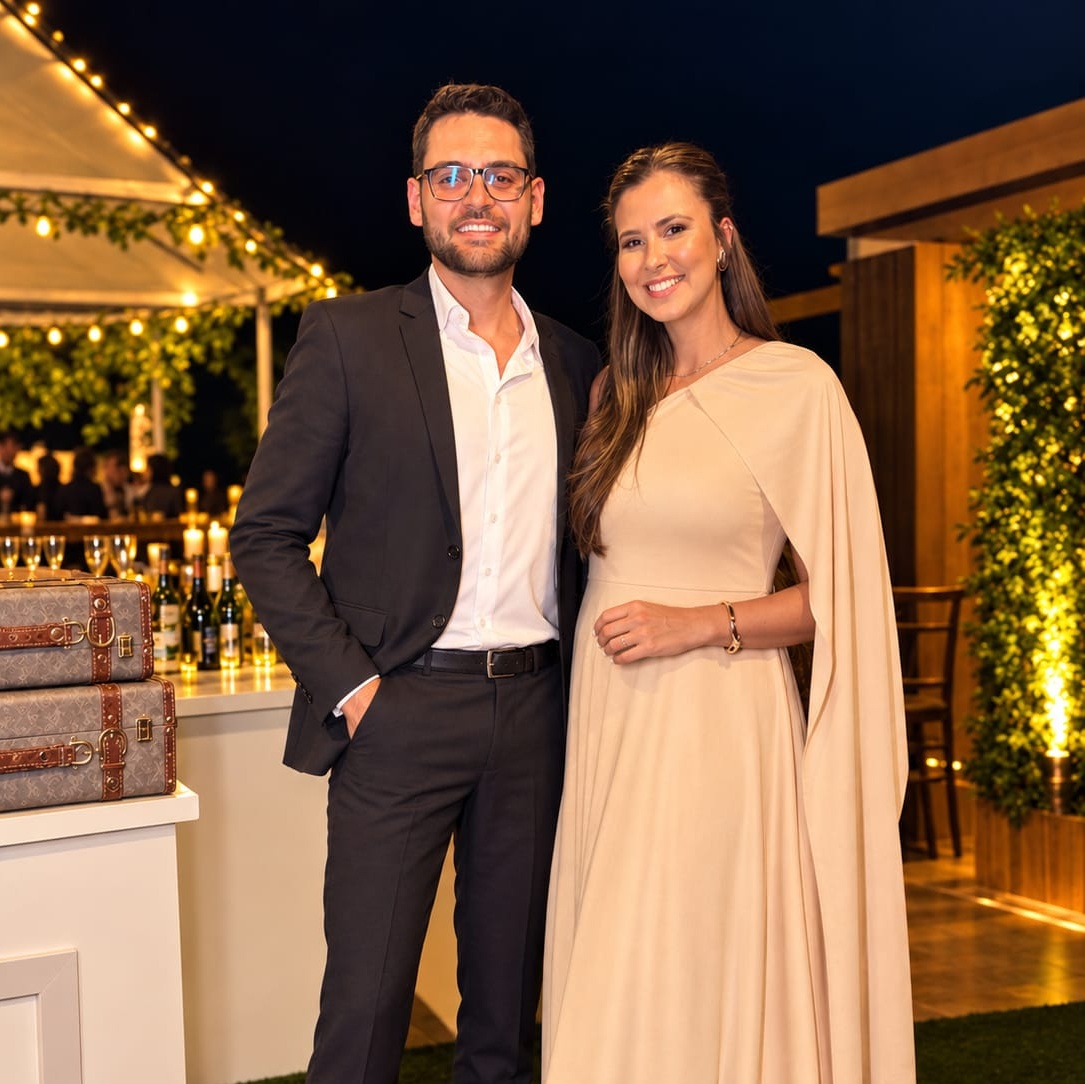 Christiane e Lucas sorrindo